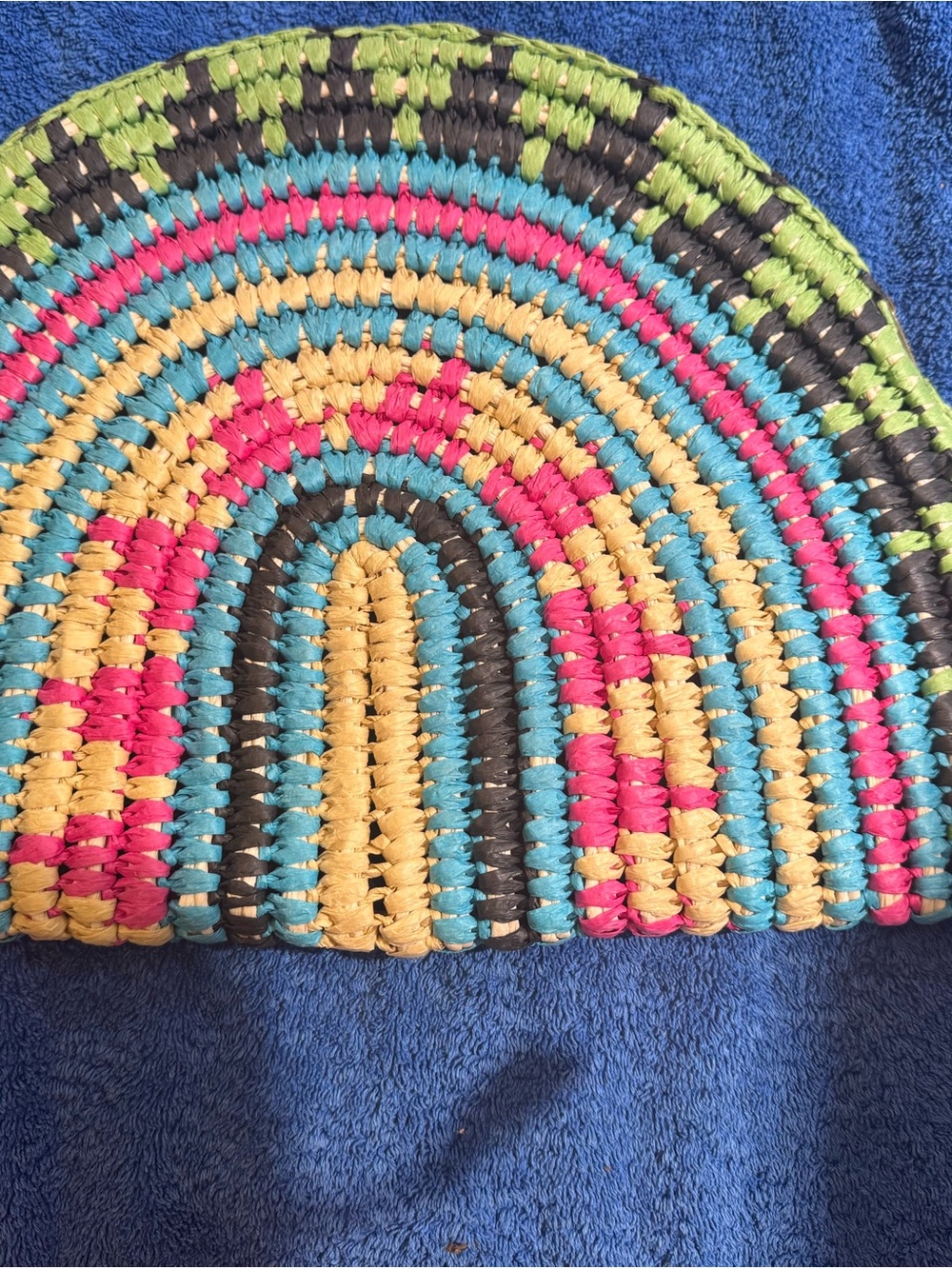 Colorful Woven Straw Large Clutch - Multicolor- NWOT